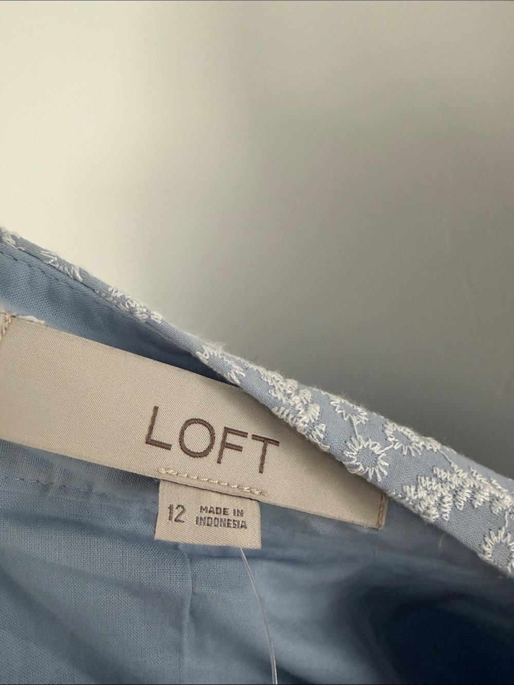 LOFT Light Blue Eyelet Midi Skirt - Picture 6 of 7